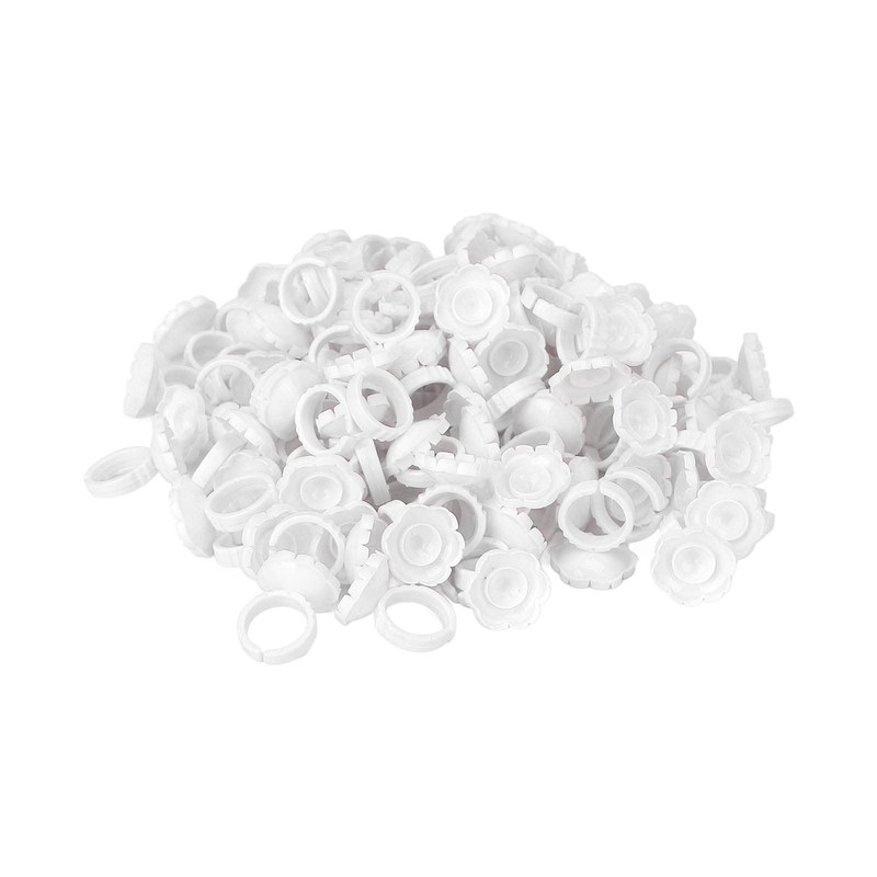 Flower Glue Rings V Shape PP Eyelash Glue Holder for