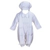 Cinda Baby Boy Satin Christening 3 Piece Set with Hat