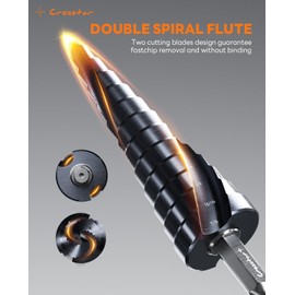 Crosstar M35 Cobalt Step Drill Bit Set, 3PCS TiAlN Coated Unibit with Double Spiral Flutes, 1/8" to 7/8" Hex Shank, for Metal, Stainless Steel, Aluminum, Wood, Plastic - Impact Ready