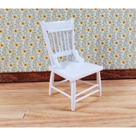 Town Square Miniatures Dollhouse Kitchen Chair White Wood 1:12 Scale Miniature Furniture
