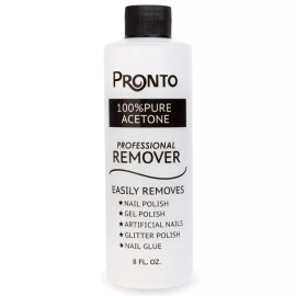 Pronto 100% Pure Acetone - Quick Professional Nail Polish Remover 8 FL oz