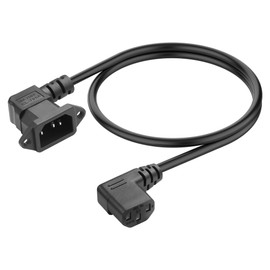 JSADZKJ 90 Degree IEC C13 to C14 Computer Extension Cable,Right Angle C13 Female to Right Angle C14 Male with Panel Mount Cable,C14 to C13 PDU Power Cord for Servers,Monitor,PC-0.6m/1.96Ft