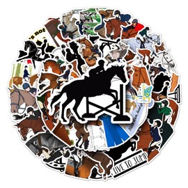Pack of 50 Horse Stickers Water Bottles Laptop Phone Guitar Skateboard Computer Suitcase Bicycle Horse Head Vinyl Stickers Waterproof Aesthetic Stickers for Teenagers Children Adults