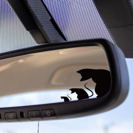 Cute Kitty Cat Mirror Decal, Peeking Cat Sticker for Rearview Mirror, Car Accessories for Women, Fun Decals for Personalizing Laptops, Water Bottles, and More (4)