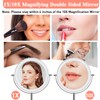 KuMers Lighted Makeup Mirror with Magnification, 10X 8’’Rechargeable Double Sided
