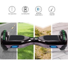 GlareWheel M3 Hoverboard LED Light Bluetooth Chrome Black