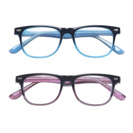 ALWAYSUV Blue Light Glasses For Kids Computer Gaming Blocking Glasses Anti-Radiation UV 400 Protection Eyewear 3-12 Age (Blue+Purple)