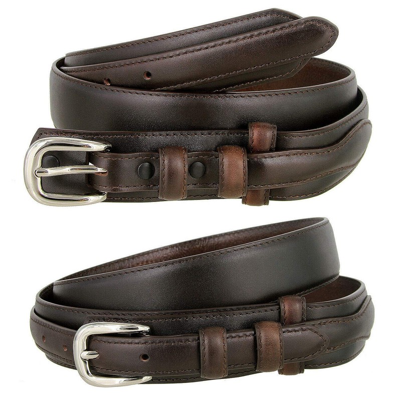Men's Leather Ranger Belt 1 and 3/8" Wide Brown 32