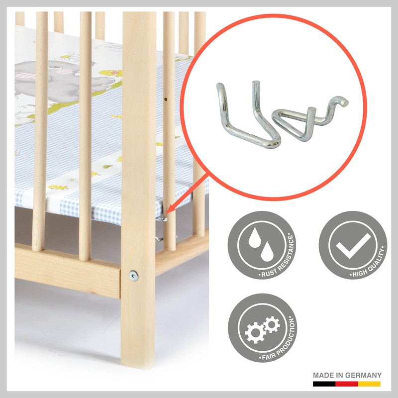 Pack of 4 Replacement Playpen Hooks - Made in Germany