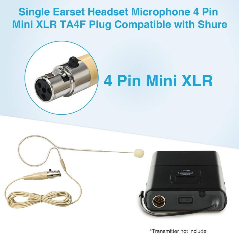 10 Pack Headset/Headworn Microphone Single Earhook Headset Microphone Mini XLR