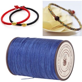 0,45 Mm 160 M/Rollo Cordón de Cera para Costura de Cuero, Cordón de Hilo Encerado de Poliéster para Bricolaje Artesanal de Cuero Y Fabricación de Joyas Hilo de Coser de Cuero de Buena Dureza(Azul)