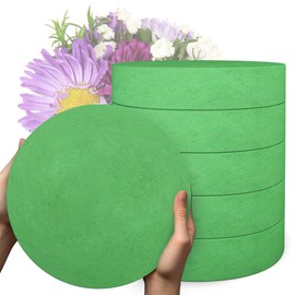Max Shape 6Pcs Floral Foam Round Blocks, Large Wet and Dry Green Foam for Artificial and Fresh Flower Arrangement,Flower Foam Blocks for Wedding Party Decorations (7.8 Inch)