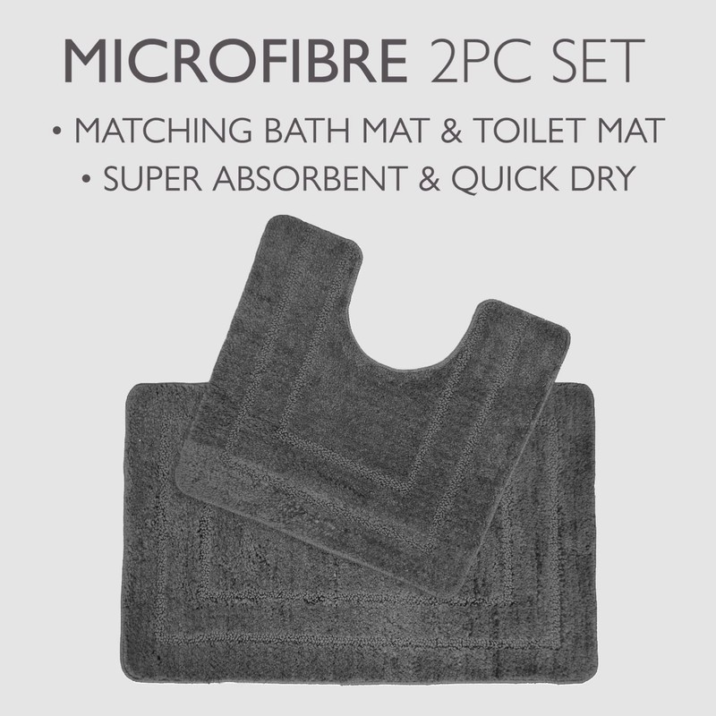 Allure Non Slip Bath Mat Set 2 Piece Bath and