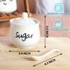 Ceramic Sugar Bowl with Lid and Spoon,Porcelain Sugar Jar Sugar