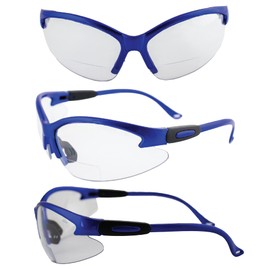 Birdz Eyewear Flamingo Safety Glasses for Nurses Dental Assistant Glasses Shooting Sunglasses for Women Ladies Men 2 Pairs Black Hot Pink & Blue Frames w/Clear Lens 2.0+ Magnification