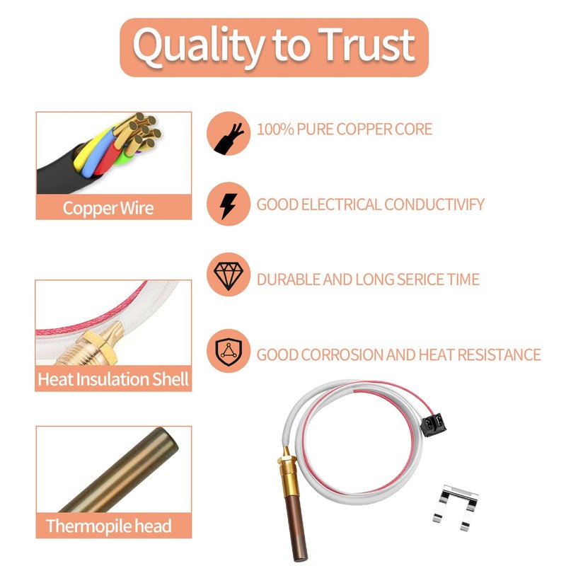 Thermopile Senor Assembly Replacement Fit for Rheem Ruud Richmond Water