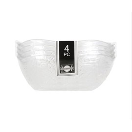 Set of 4 Plastic Scalloped-Edged Bowls, 5 x 2.75 Inches