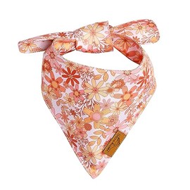 Remy+Roo - Bandanas para perro, paquete de 4 | Juego de margaritas, tela de poliéster duradera de alta calidad, forma única personalizada, ajuste ajustable, niña, enfriamiento, cachorro, cumpleaños, tallas S, L, XL (grande)