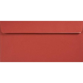 Netuno Envelopes DIN Long 110 x 220 mm 120 g Red Ruby Beautiful Envelopes Long Red Invitation Envelopes Wedding Envelopes Elegant DL Paper Envelopes High-Quality Eco Paper Pack of 100