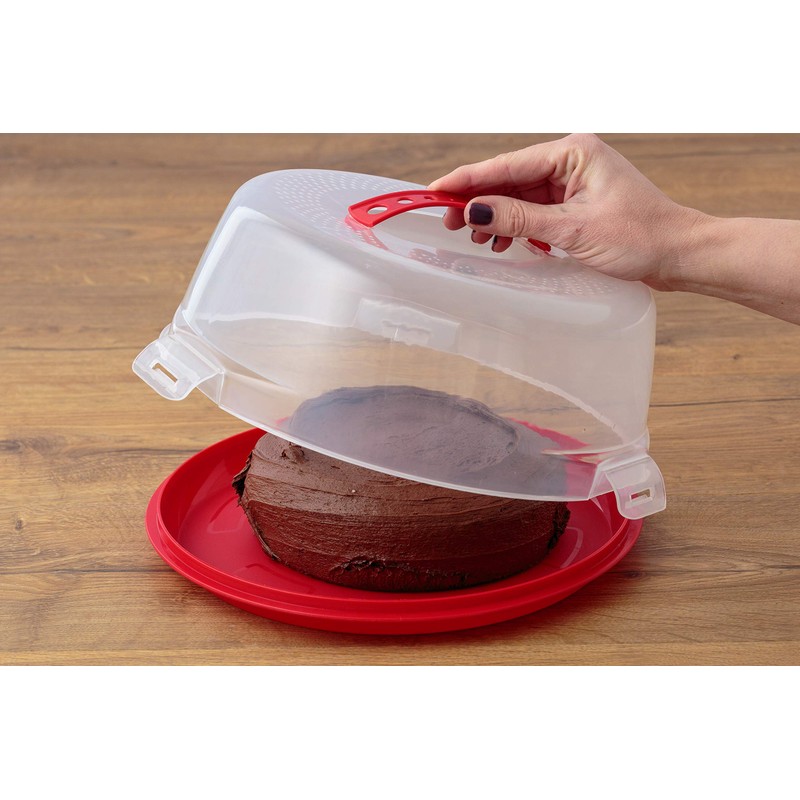 Mason Cash Round Cake Caddy with Lid and Carry Handle,