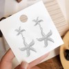 QIAOLEHUI Gold Silver Starfish Dangle Stud Earrings Statement Beach Drop