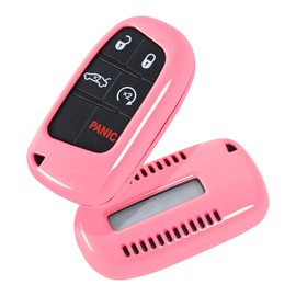 JWWY Key Fob Cover Case Sleeve Shell for 2015-2024+ Dodge Charger Challenger,2011-2024+Dart 200 300 Journey,2014-2024 Durango Grand Caravan RAM,Remote Accessories Protector Red