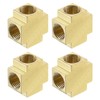 uxcell 4Pcs Brass 4 Way Pipe Fitting, G1/4" Female Barstock