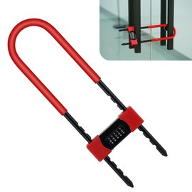 U-Lock - Five-Digit Code Extra-Long U-Lock - Long Shackle Combination Lock - Bicycle Lock with Adjustable Shackle - for Bicycles, Electric Bikes, Mountain Bikes, Glass Doors (U4)