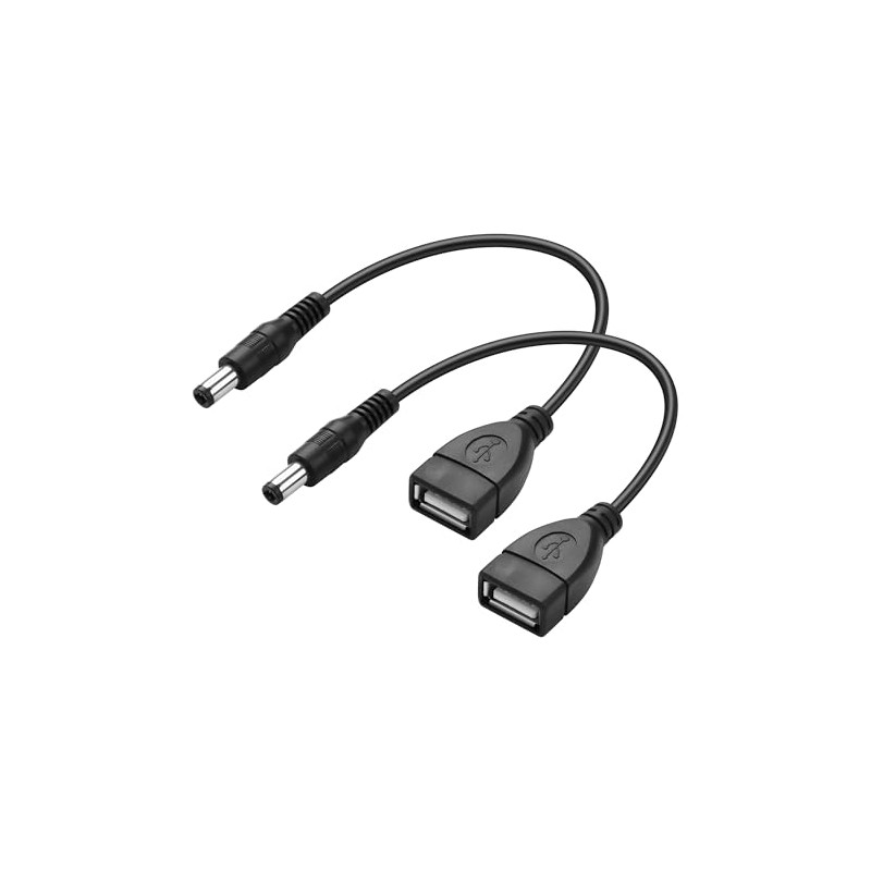 PNGKNYOCN DC 5.5 x 2.1mm Male to USB Female Converter