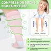 UISLII Plus Size Compression Socks Wide Calf Women Men,5 Pairs