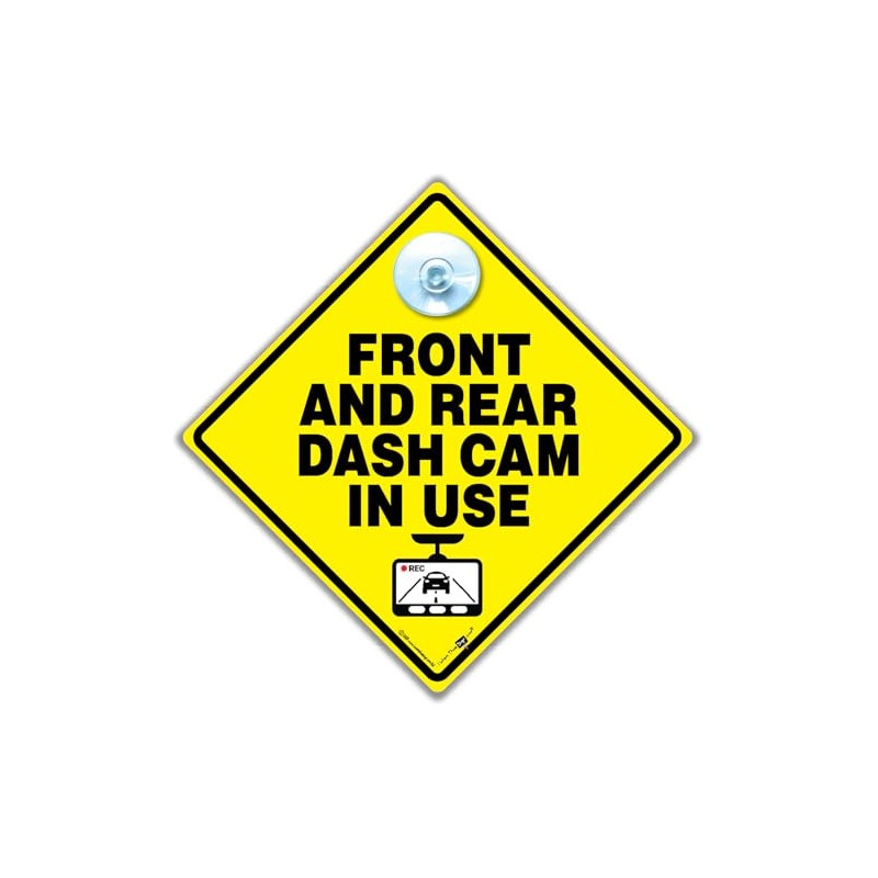 Autoschild mit Aufschrift "Dash Cam in Use", 14 x 14