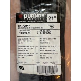 BURNDY CT175600Q0 CABLE TIE 21" BLACK (25 PC)