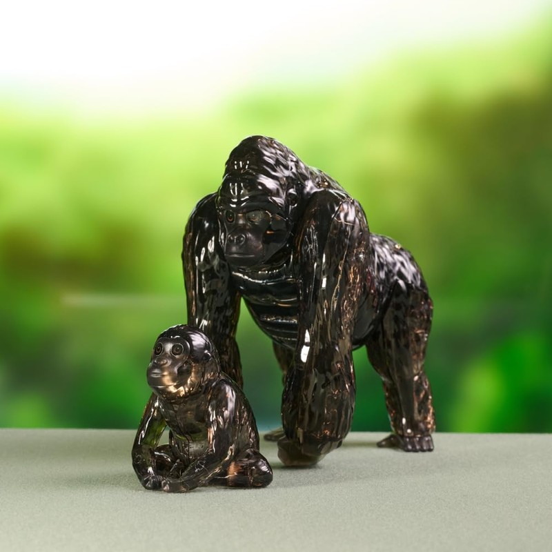 Crystal Puzzle | 3D Gorilla Pair | Transparent Design |