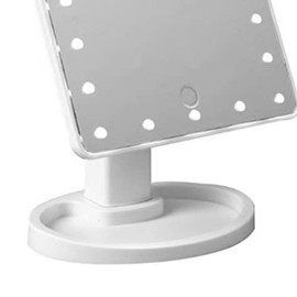 Shanrya Espejo de Maquillaje Iluminado, 16 LED de Brillo Suave Espejo de Tocador de Base Redonda para el Hogar (Blanco)                               