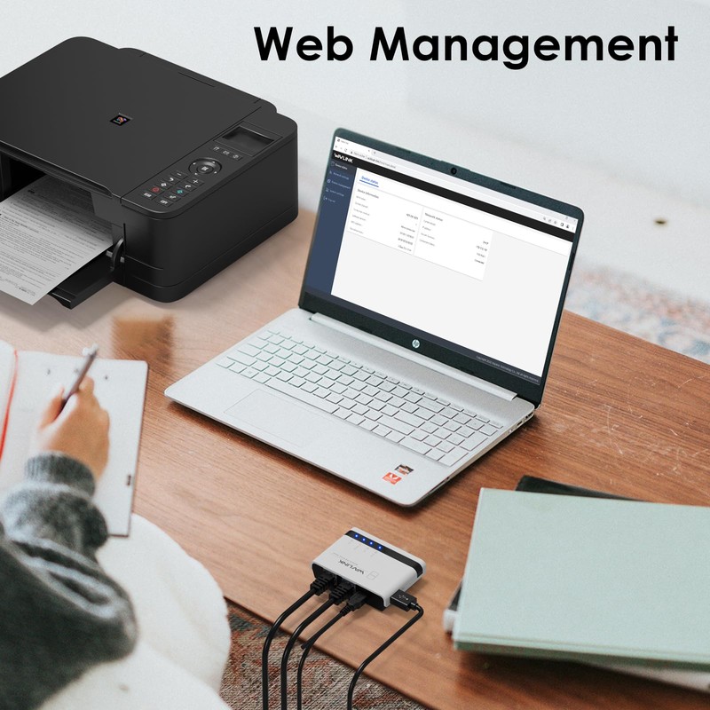 WAVLINK USB Wireless Print Server, WiFi Print Server with 10/100Mbps
