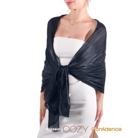 FURTALK Shawls and Wraps for Evening Dresses Sparkly Soft Wedding Party Bridesmaid Scarves for Women Navy