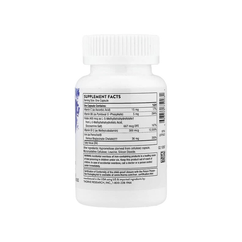 Thorne (Thorne Research), Advanced Iron Complex, 60 Capsules / Thorne