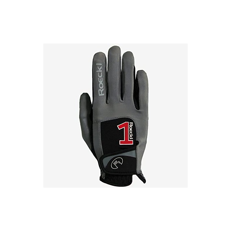 Roeckl Sports Gloves Model Mansfield, Unisex Riding Gloves, Grey, 7