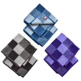 ORI365 Imabari Towel Hand Towel, Set of 6, Handkerchief, Water Absorbent, 100% Cotton, Made in Japan, 9.8 x 9.8 inches (25 x 25 cm), Towel Handkerchief (6 Round Square)