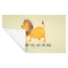 Mr. & Mrs. Panda Guest Hand Towels, 50 x 30 cm, Guest Hand Towel, Zodiac Sign Leo, with Saying - Yellow Pastel