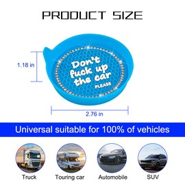 Mandark 4PCS Bling Car Cup Coaster, 2.75 Inch Anti-Slip Crystal Rhinestone Vehicle Cup Holder Insert Mat, Silicone Diamond Auto Interior Drink Coasters Decor Accessories, Universal Fit (Light Blue)