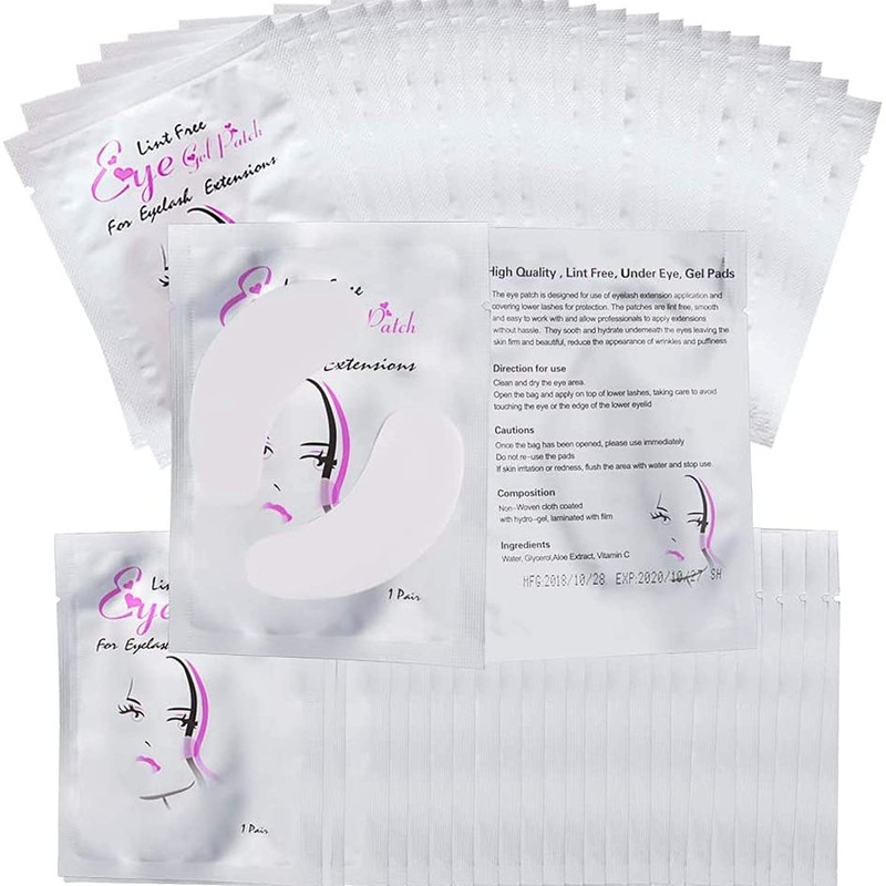 Sunallwell 100 Pairs Under Eye Gel Pads, Eyelash Extension Pads