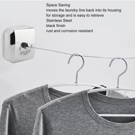 Pwshymi Tendedero Retráctil de Línea de Ropa de Acero Inoxidable Secador Línea de Secado de Ropa para Interiores Al Aire Libre(3.8M) Threadcord tendedero retractil Acero tendedero para Ropa