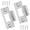 2PCS Door Strike Plate, Strike Plate Silver Door Latch Strike