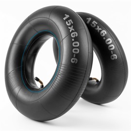 Hsupawa Heavy Duty 15x6.00-6 Inne Tubes with TR-87 Bent Valve Stem, Premium Replacement 6.00/6.50-6 Lawn Mower Tire Tubes Fit for Snow Blowers, Go Karts, Golf Carts, Wheelbarrows and More 2 Pcs