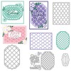 BENECREAT 4 Styles Net Lace Frame Cutting Dies, Grid Background