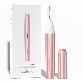 TOUCHBeauty Heated Eyelash Curler - Electric Eyelash Curler with Comb - Lash Curler for Painless Quick Natural Curling(Battery is Not Included), Pink