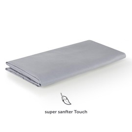 Blumtal Flat Sheet 280 x 275 cm - Easy care bed sheet made from soft brushed microfibre fabric, no elastic, grey