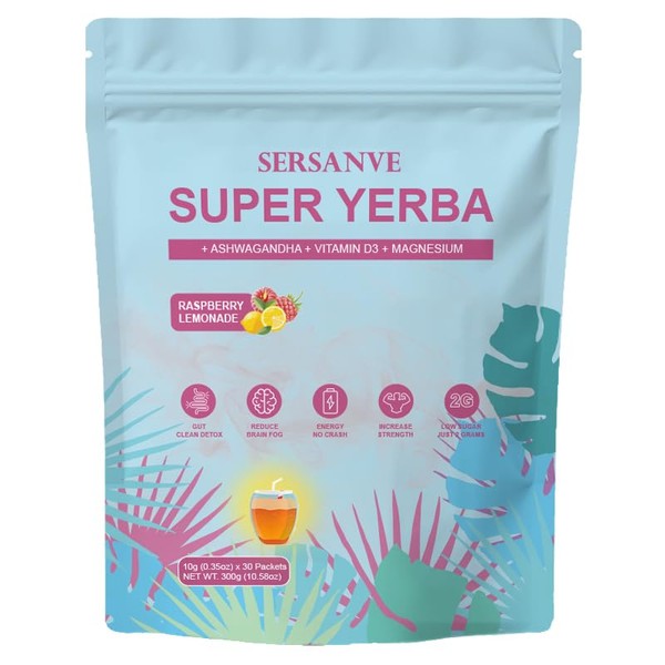 Super Yerba Tea Instant Powder with Indian Ginseng, Magnesium, Vitamin