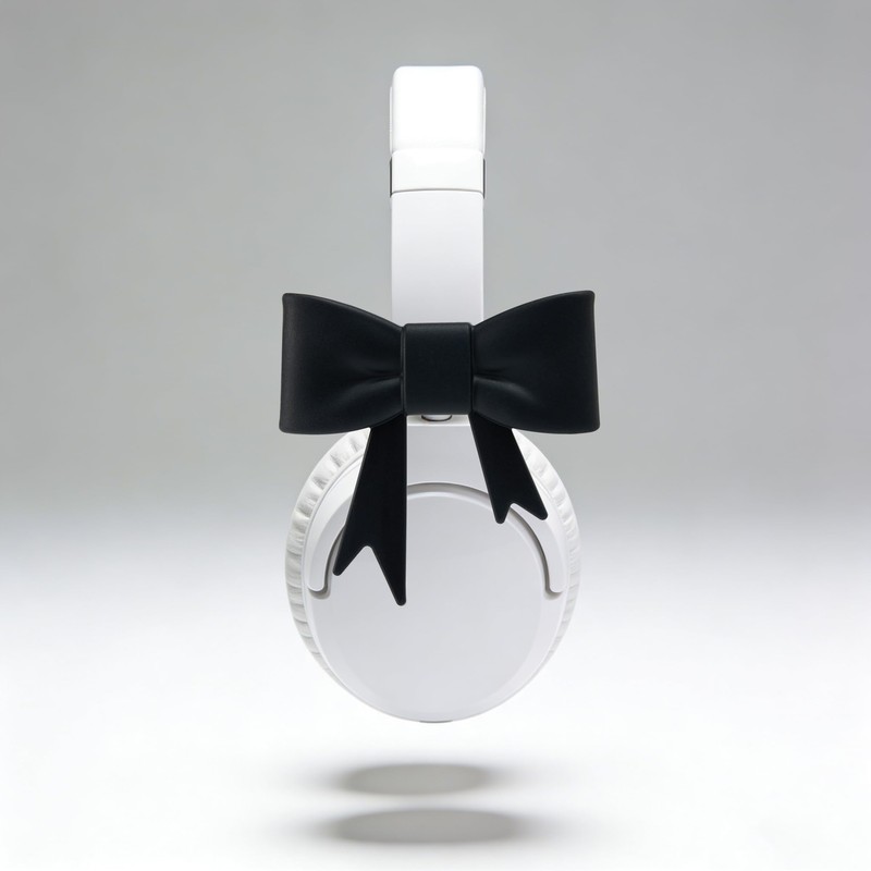 GAICHION Cute Silicone Bow Headphone Accessories, 2 Pack 3D Bow